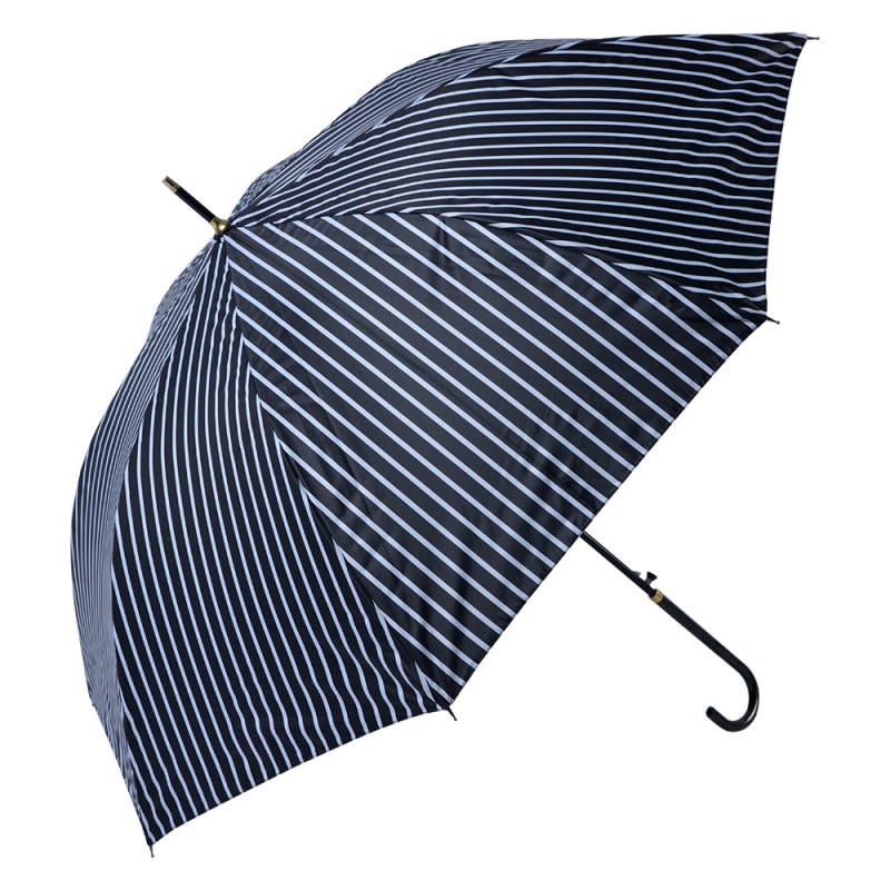 JZUM0051 Erwachsenen-Regenschirm Ø 100 cm Schwarz Polyester Streifen Regenschirm