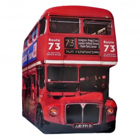 25Y1083 Wanddecoratie Bus 60x80 cm Rood Zwart Ijzer Muurdecoratie