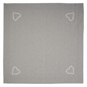 2LYH03 Tablecloth 130x180 cm Grey White Cotton Hearts Diamonds Rectangle Table cloth