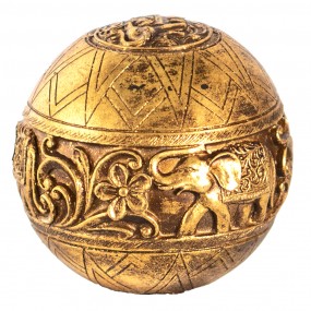26PR4779 Decoration Ø 10 cm Gold colored Polyresin Elephant Round