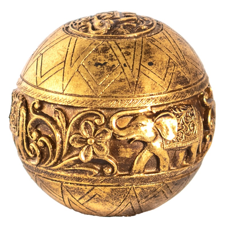6PR4779 Decoration Ø 10 cm Gold colored Polyresin Elephant Round