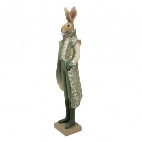 25PR0086 Figur Kaninchen 61 cm Grün Braun Polyresin Kaninchenfigur