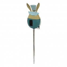 25Y0999 Garden Stake Rabbit 18x74 cm Blue Metal Garden Stick
