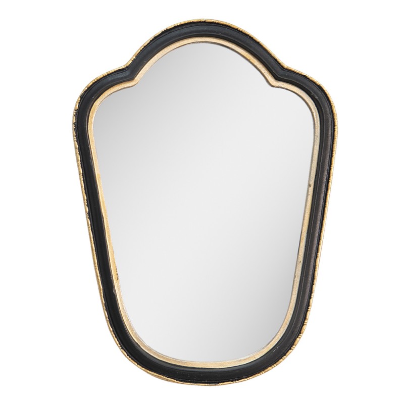 62S257 Mirror 19x26 cm Black Gold colored Plastic Large Mirror