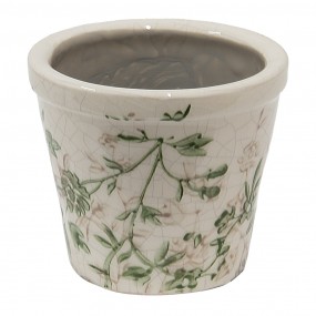 26CE1457XS Bloempot  Ø 8x7 cm Groen Beige Keramiek Bloemen Bloempot binnen