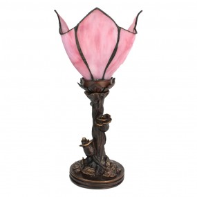 25LL-6232 Lampe de table Tiffany 32 cm Rose Verre Lampe de bureau Tiffany