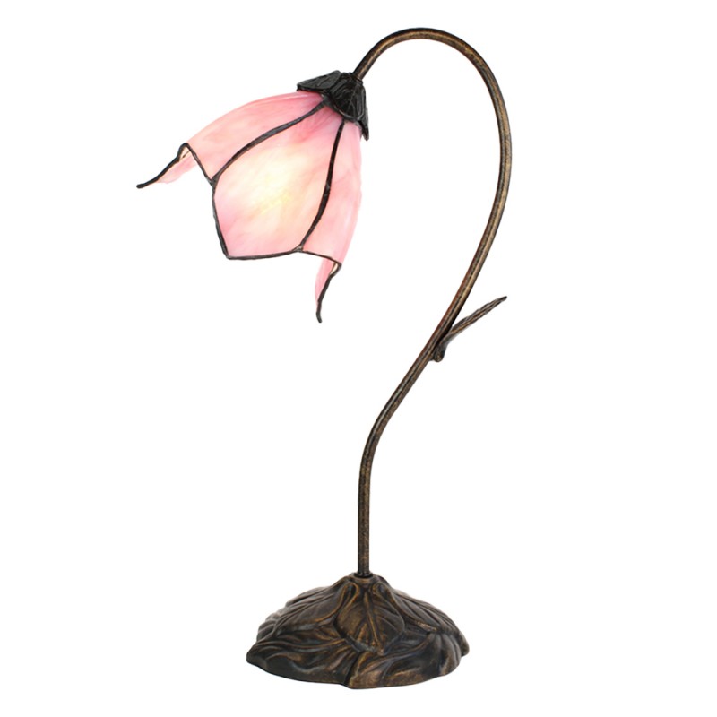 5LL-6234 Table Lamp Tiffany 48 cm Pink Glass Desk Lamp Tiffany