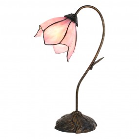 25LL-6234 Lampe de table Tiffany 48 cm Rose Verre Lampe de bureau Tiffany