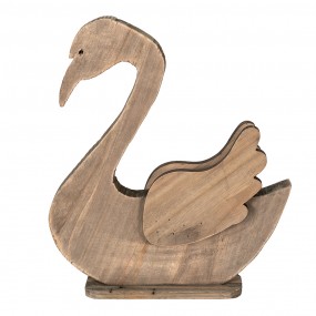 26H2195 Figurine Swan 38x6x43 cm Brown Wood Home Accessories