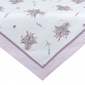 2LAG65 Table Runner 50x160 cm Purple White Cotton Lavender Tablecloth