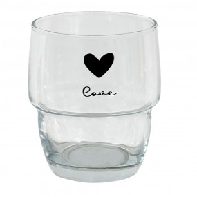 26GL3712 Water Glass 100 ml Transparent Glass Heart