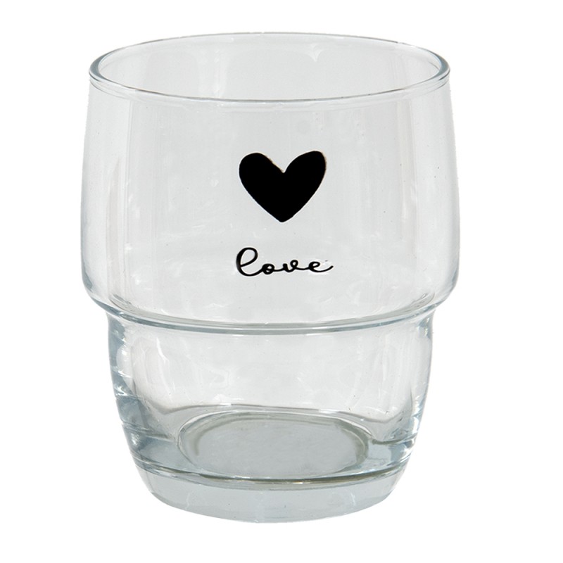 6GL3712 Water Glass 100 ml Glass Heart Drinking Cup