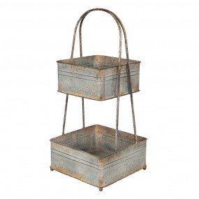 25Y1098 2-Tiered Stand 29x29x66 cm Grey Metal