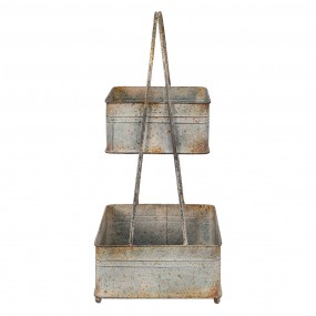 25Y1098 2-Tiered Stand 29x29x66 cm Grey Metal