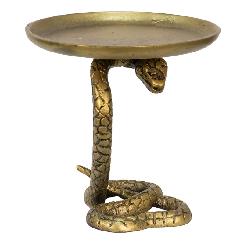 6AL0062 Decorative Bowl Snake Ø 21x24 cm Gold colored Aluminium Fruit Bowl