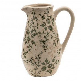 26CE1456S Decoration can 16x12x22 cm Green Beige Ceramic Flowers Water Jug