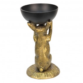 26AL0060 Decorative Bowl Rabbit Ø 15x28 cm Gold colored Black Aluminium Fruit Bowl