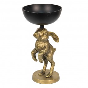 26AL0061 Decorative Bowl Rabbit Ø 15x28 cm Gold colored Black Aluminium Fruit Bowl