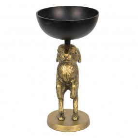26AL0061 Decorative Bowl Rabbit Ø 15x28 cm Gold colored Black Aluminium Fruit Bowl