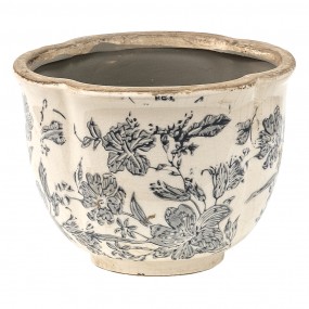 26CE1450S Pot de fleurs Ø 16x12 cm Gris Beige Céramique Fleurs Pot de fleurs d'intérieur