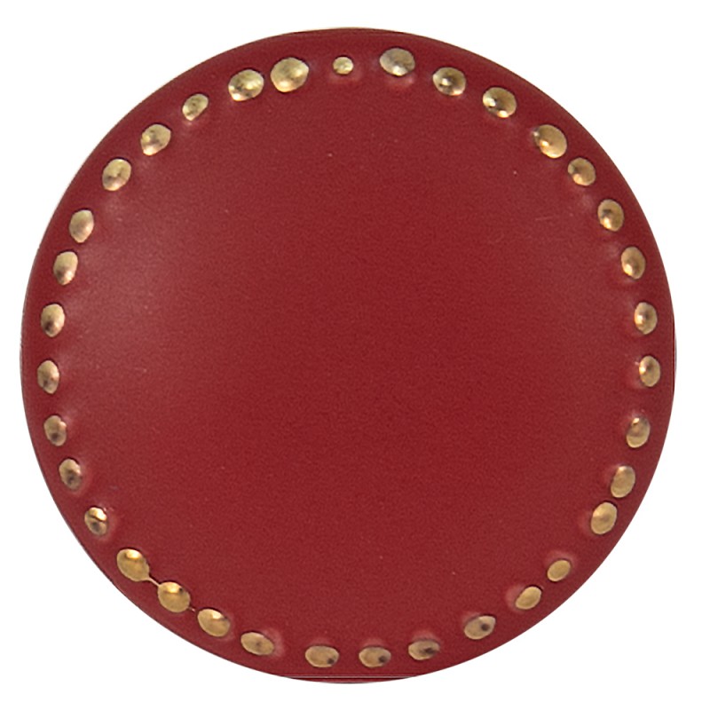 65062 Poignée de porte Ø 4 cm Rouge Couleur or Céramique Bouton de meuble