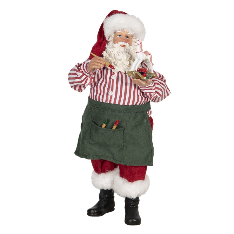64649 Christmas Decoration Santa Claus 13x10x28 cm Red Green Textile