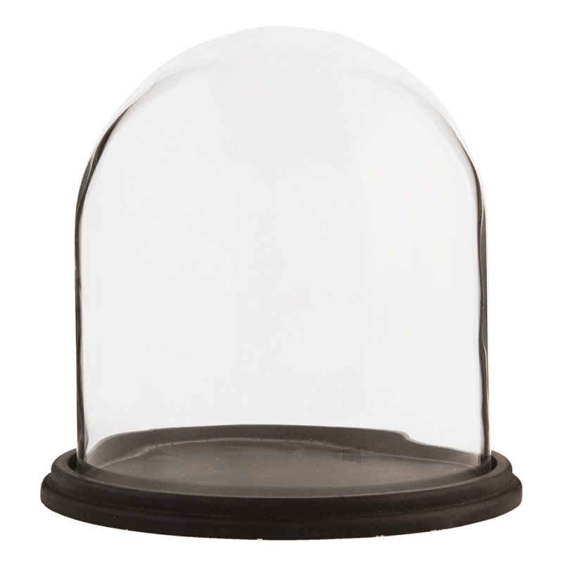6GL1272 Cloche Ø 23x22 cm Brown Glass Round Glass Bell Jar