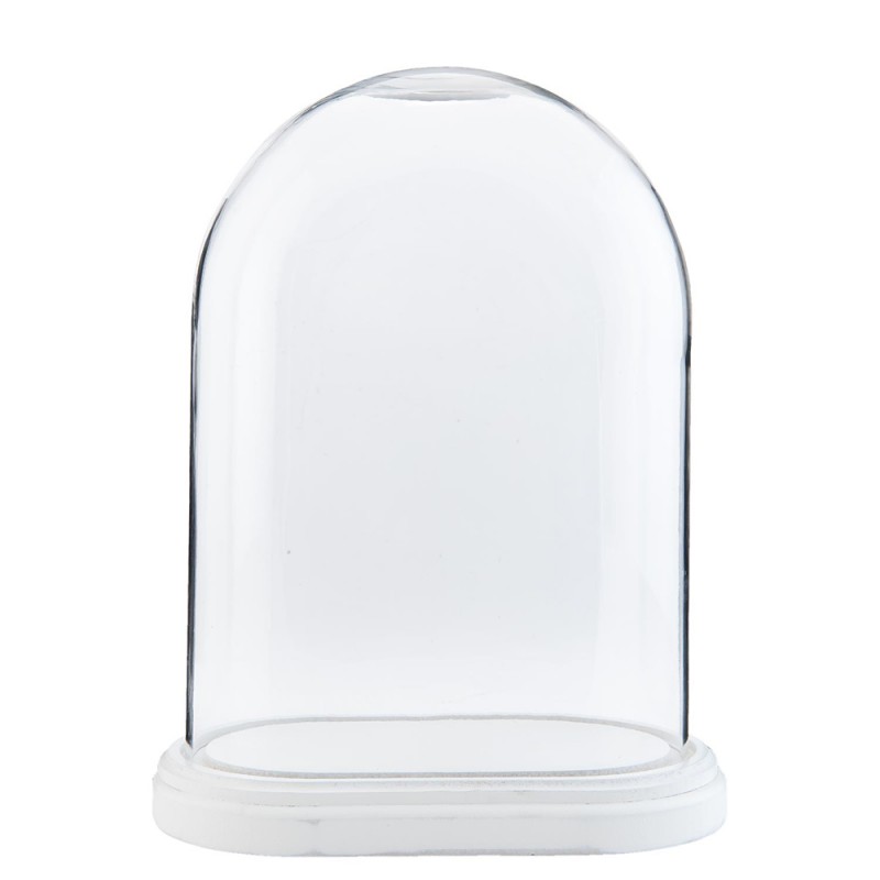 6GL1764 Cloche 26x15x33 cm Wood Glass Oval Glass Bell Jar