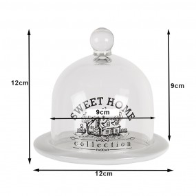 26GL3409 Cloche Ø 12x12 cm Glass Glass Bell Jar