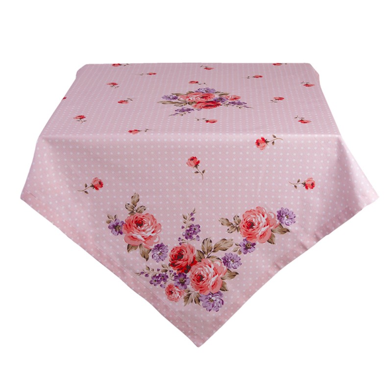 DTR03 Tablecloth 130x180 cm Pink Purple Cotton Roses Rectangle Table cloth