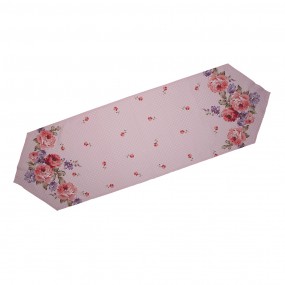 2DTR65 Table Runner 50x160 cm Pink Purple Cotton Roses Tablecloth