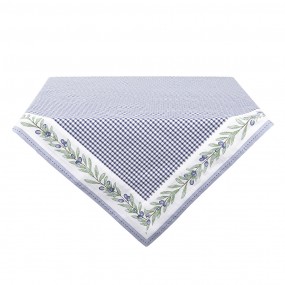 2OLG05BL Tablecloth 150x250 cm White Blue Cotton Olives Rectangle Table cloth