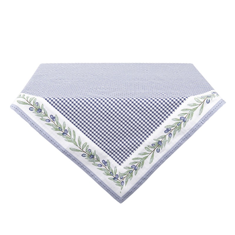OLG05BL Tablecloth 150x250 cm White Blue Cotton Olives Rectangle Table cloth