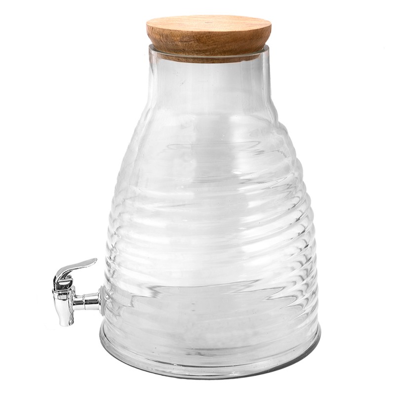 6GL3564 Saftkanne mit Hahn und Deckel 4000 ml Glas Wasserkrug