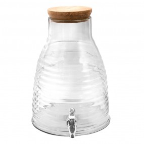 26GL3564 Saftkanne mit Hahn und Deckel 4000 ml Glas Wasserkrug