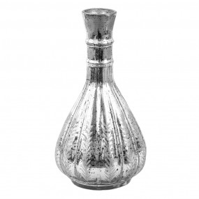 26GL3573 Vase Ø 13x25 cm Silberfarbig Glas Dekoration Vase