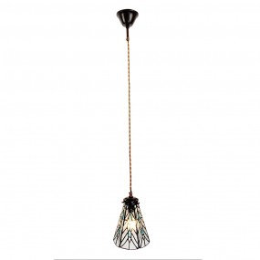 25LL-6197 Pendant Lamp Tiffany Ø 15x115 cm  Transparent Glass Metal Round Dining Table Lamp
