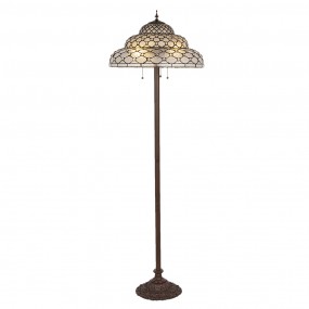 25LL-6080 Floor Lamp Tiffany Ø 52x166 cm  Transparent Glass Plastic Rectangle Standing Lamp