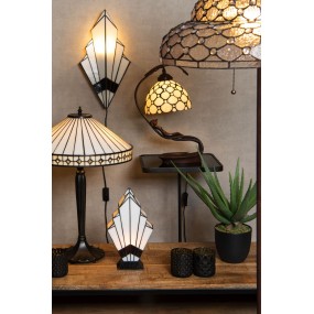 25LL-6080 Floor Lamp Tiffany Ø 52x166 cm  Transparent Glass Plastic Rectangle Standing Lamp