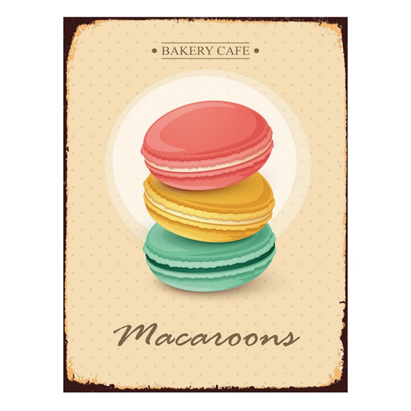 6Y5054 Text Sign 25x33 cm Beige Iron Macarons Wall Board