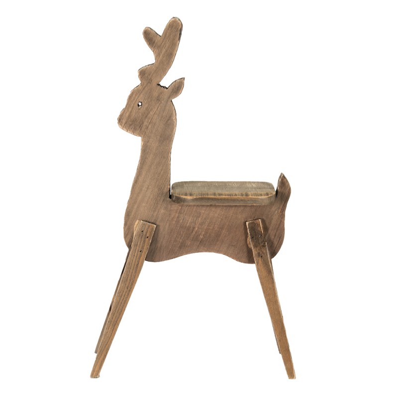 5H0633 Plant Table Reindeer 69 cm Brown Wood Plant Stand