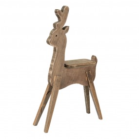 25H0633 Plant Table Reindeer 69 cm Brown Wood Plant Stand