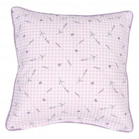 2LAG21 Cushion Cover 40x40 cm Purple White Cotton Lavender Square Pillow Cover