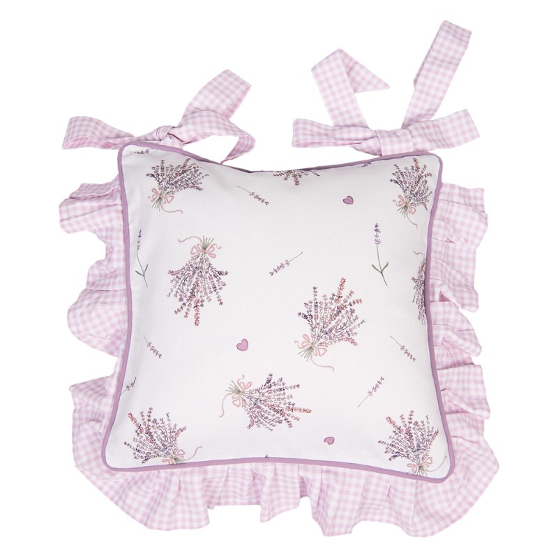 LAG25 Kissenbezug für Stuhlkissen 40x40 cm Violett Weiß Baumwolle Lavendel Quadrat Dekokissen