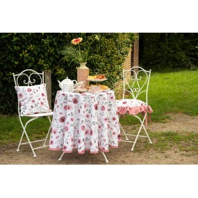 RUR40 Tovagliette set di 6 48x33 cm Bianco Rosa Cotone Rose Rettangolo  Tovaglie