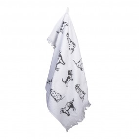 2CTDOL Guest Towel 40x66 cm White Grey Cotton Dogs Rectangle Toilet Towel