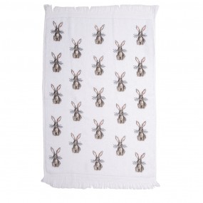 2CTREB2 Guest Towel 40x66 cm White Brown Cotton Rabbit Toilet Towel