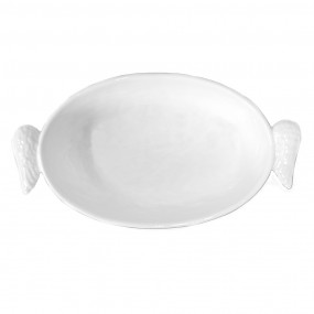 2WINPSO Servierplatte 500 ml Weiß Keramik Flügel Prásentierteller