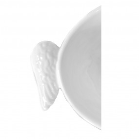 2WINPSO Servierplatte 500 ml Weiß Keramik Flügel Prásentierteller