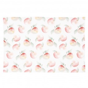 2APY40 Placemats Set of 6 48x33 cm Red White Cotton Apple Rectangle Table Mat